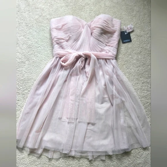 NWT Marina Tulle Cocktail Formal Dress Size 12 - Picture 1 of 16
